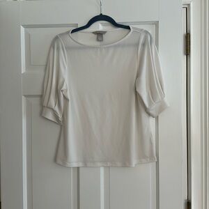 H&M white boat neck shirt